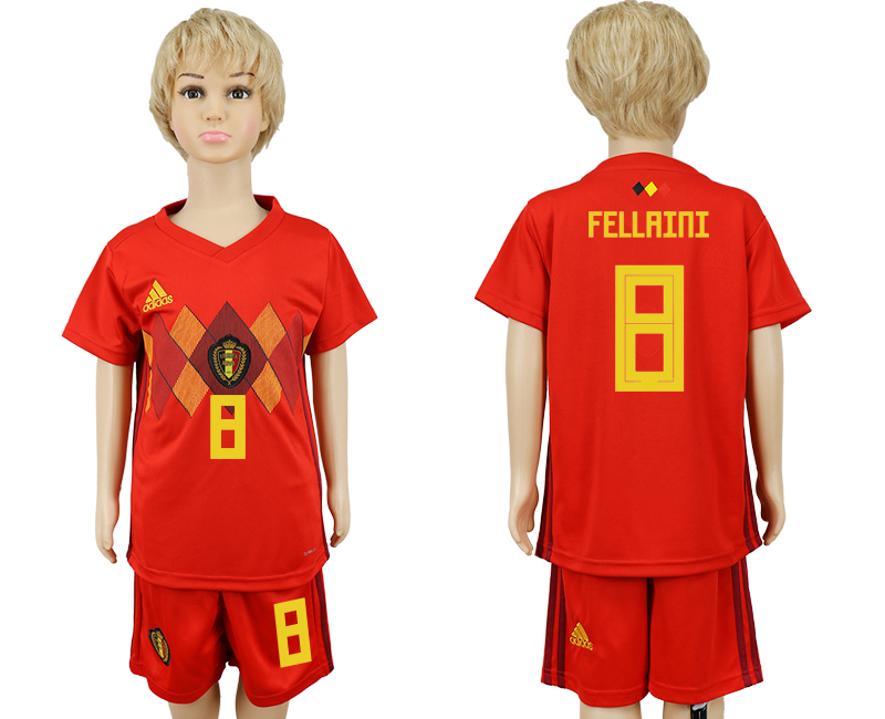 2018 World Cup Children football jersey BELGIUM CHIRLDREN #8 FEL